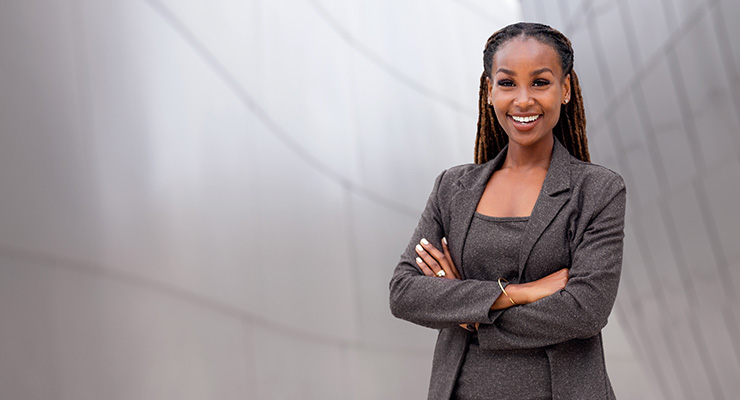 Confident businesswoman smiling