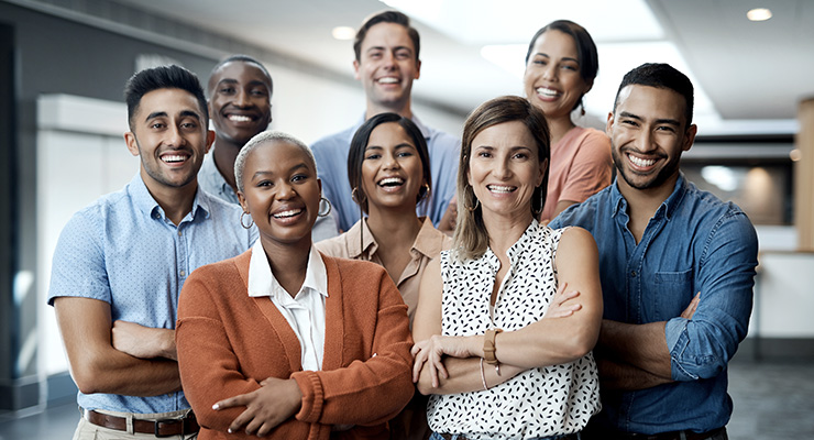 Group of young professionals smiling