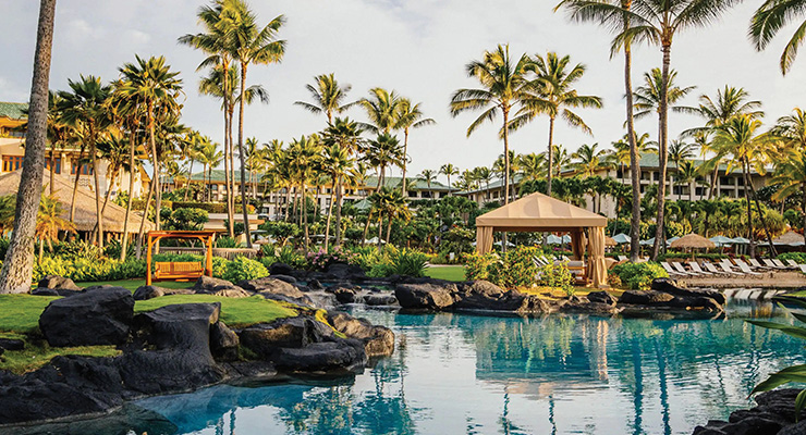 View of pool at Grand Hyatt Kauai Resort